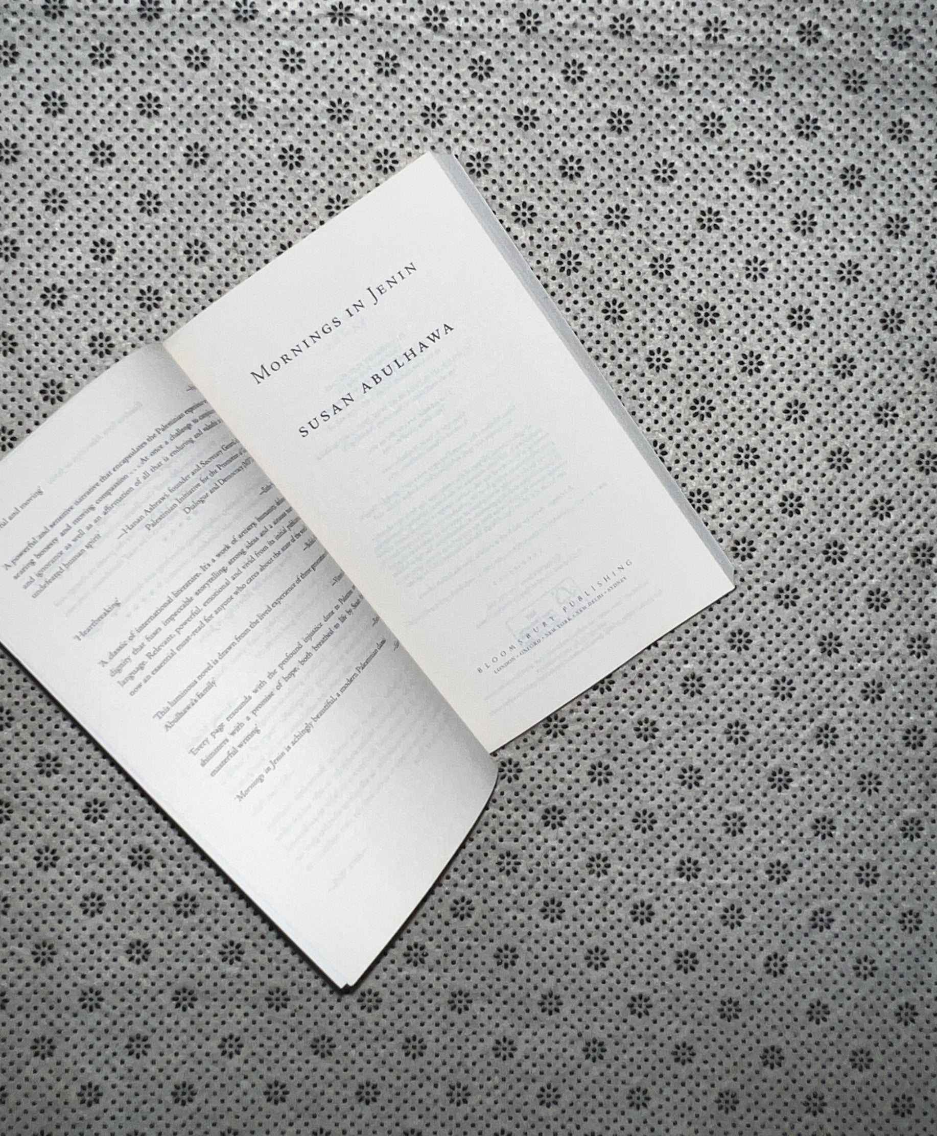 MORNING IN JENIN by Susan Abulhawa