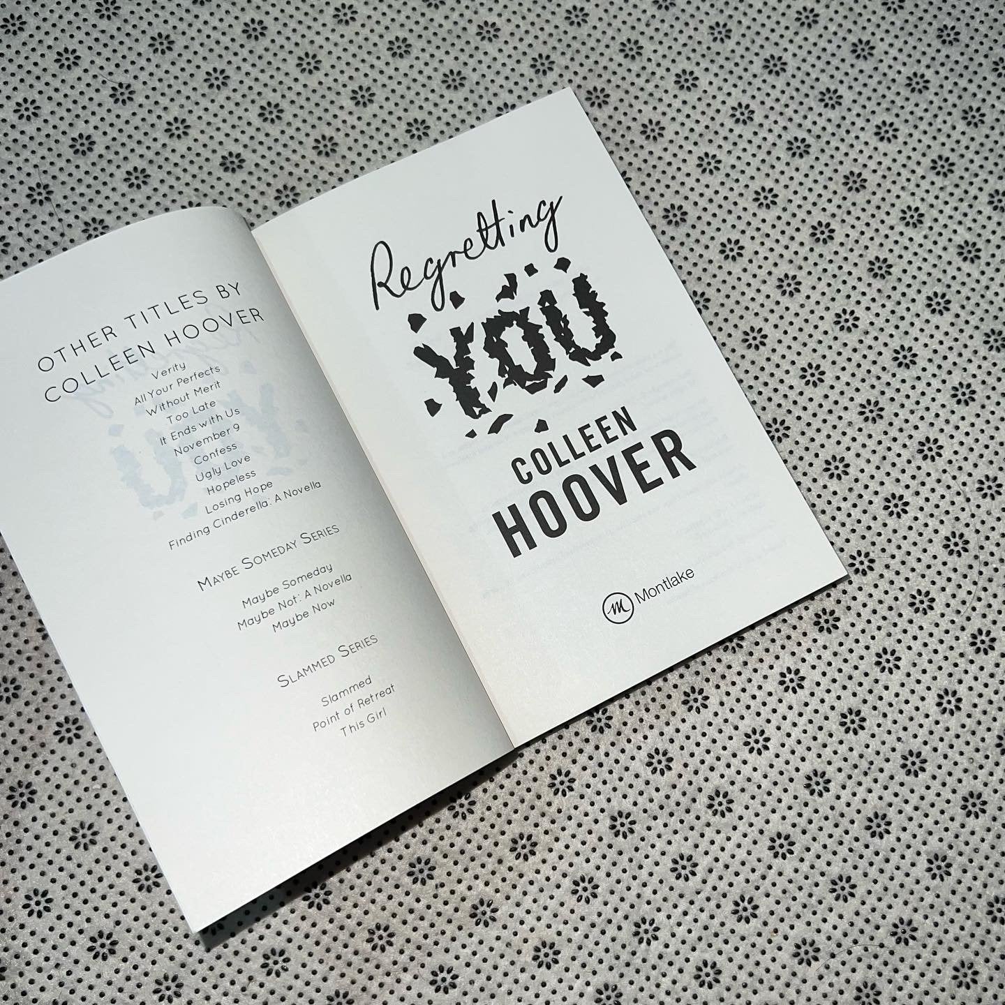 regretting you by colleen hoover