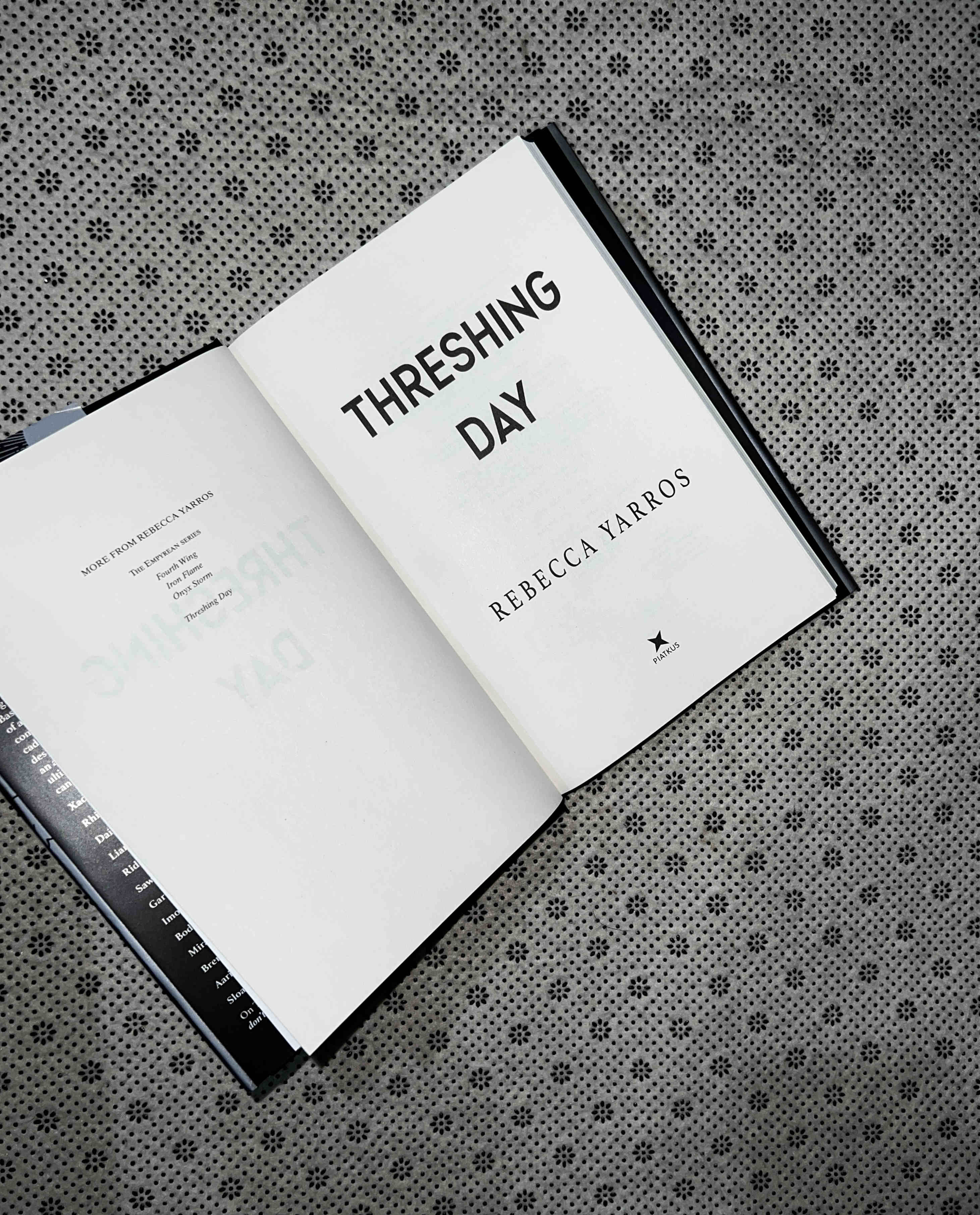 THRESHING DAY by Rebecca Yarros