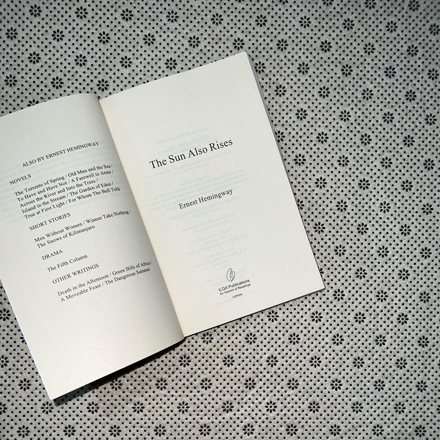 the sun also rises by ernest hemingway