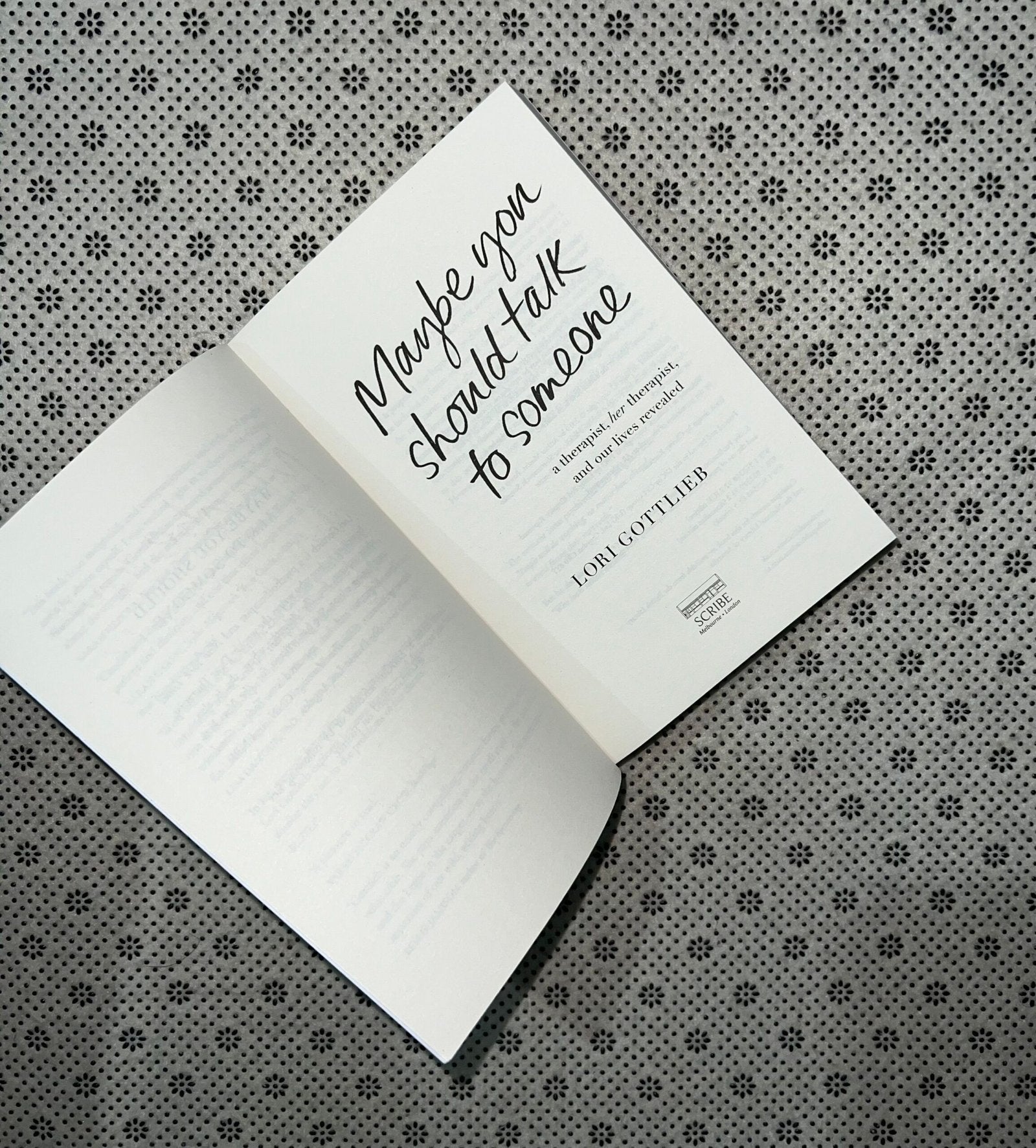 maybe you should talk to someone by lori gottlieb
