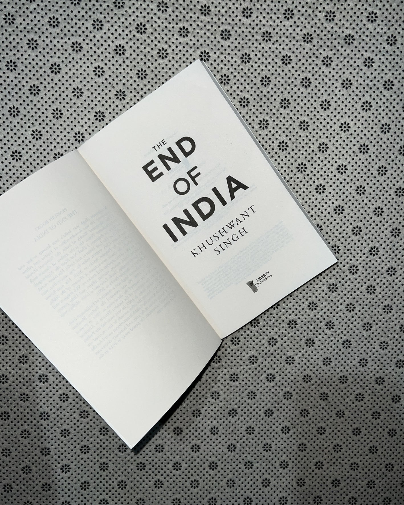 THE END OF INDIA by Khushwant Singh