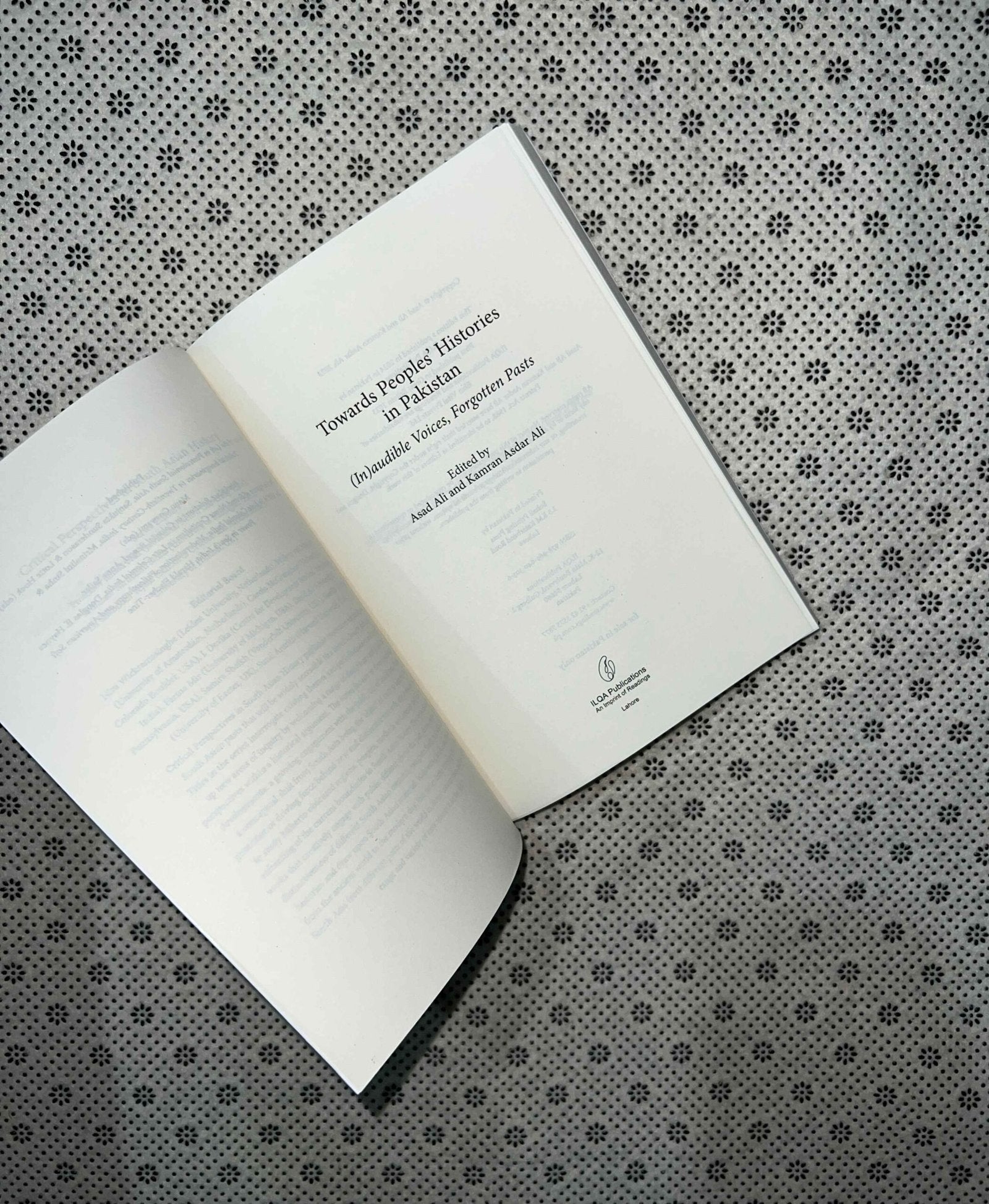 towards peoples histories in pakistan in audible voices forgotten pasts by asad ali and kamran asdar ali