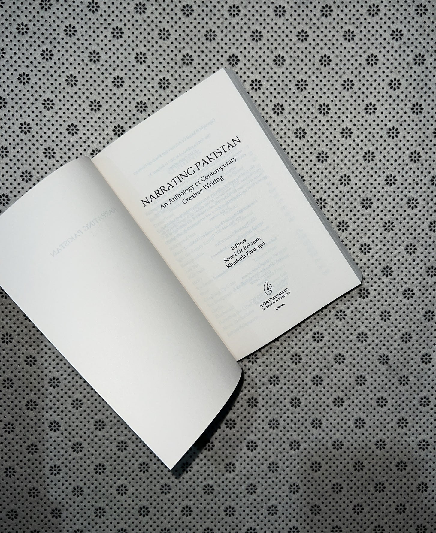 NARRATING PAKISTAN: AN ANTHOLOGY OF CONTEMPORARY CREATIVE WRITING by Saeed Ur Rehman & Khadeeja Farooqui 