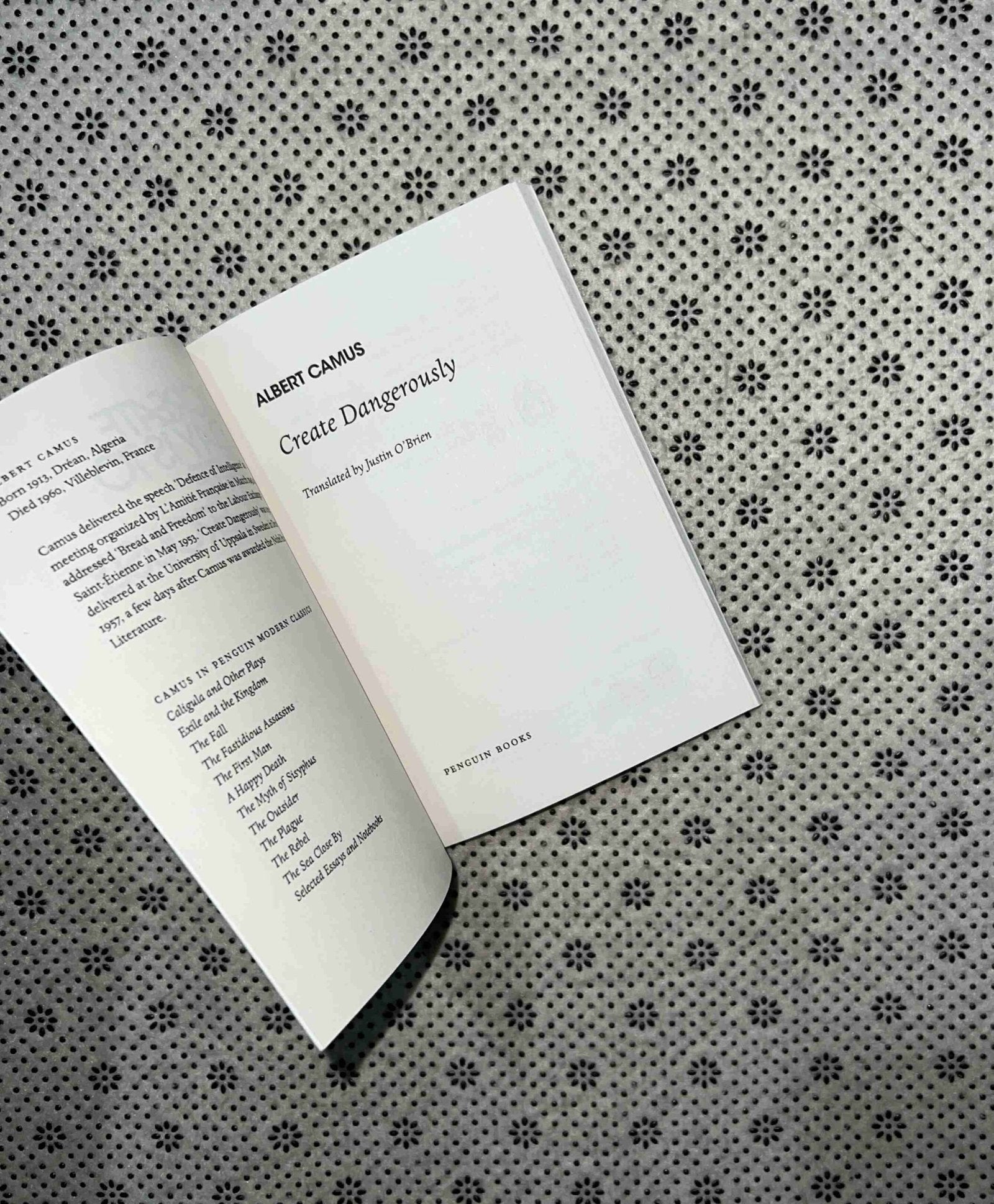 Creating Dangerously CREATE DANGEROUSLY: Penguin Modern Book 17 (Translation) by Albert Cam ...